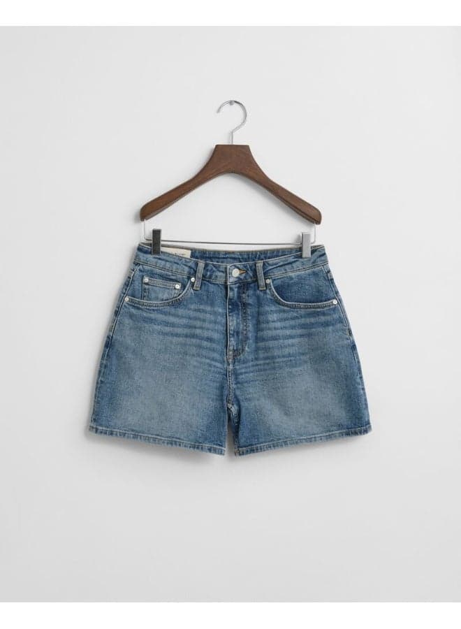 Gant Regular Fit Blue Denim Shorts - Image 1
