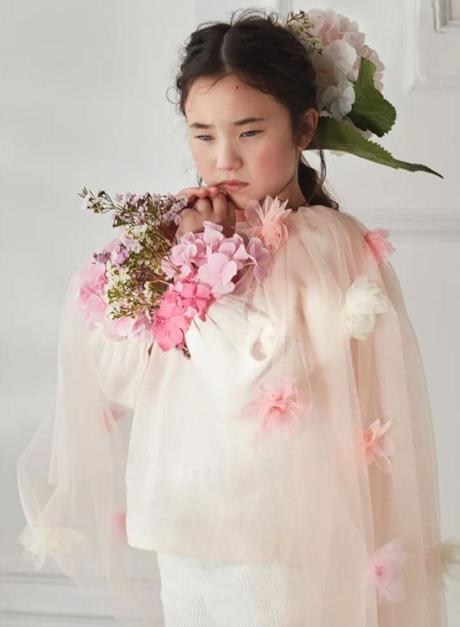 Flower Cape Kids Floral Dress-Up Costume Pink - Image 1