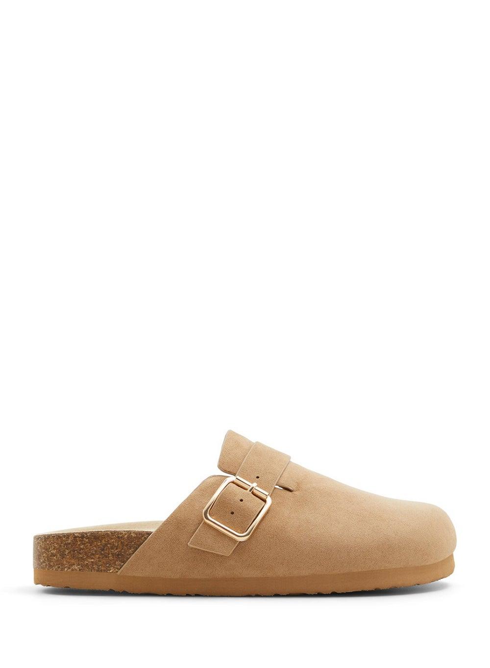Calli260 Beige Platform Clog Sandals - Image 1