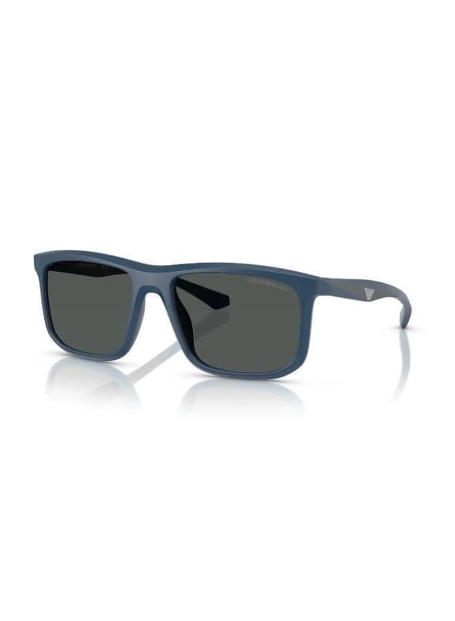 Emporio Armani 0EA4234U Matte Blue Rectangular Sunglasses - Image 1