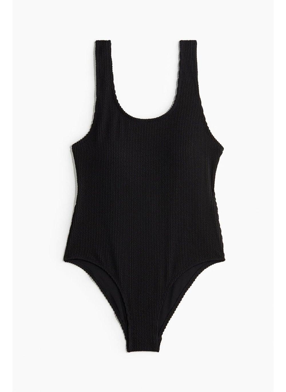 Black Sculpt Padded-Cup Swimsuit with High-Cut Legs - Image 1