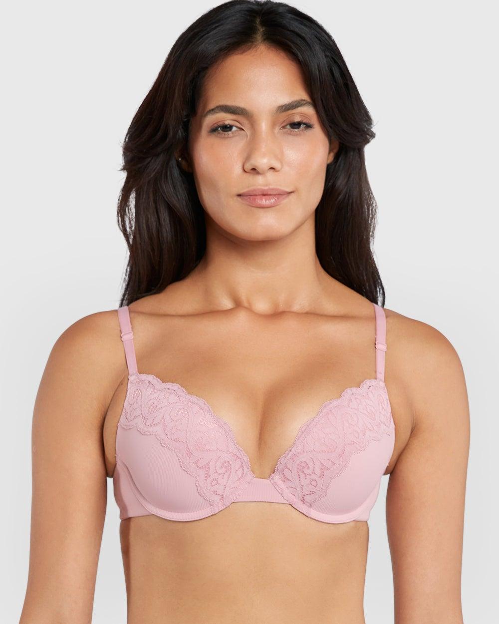 Isla & Evie Push-Up Plunge Bra with Lace Detail - Image 1