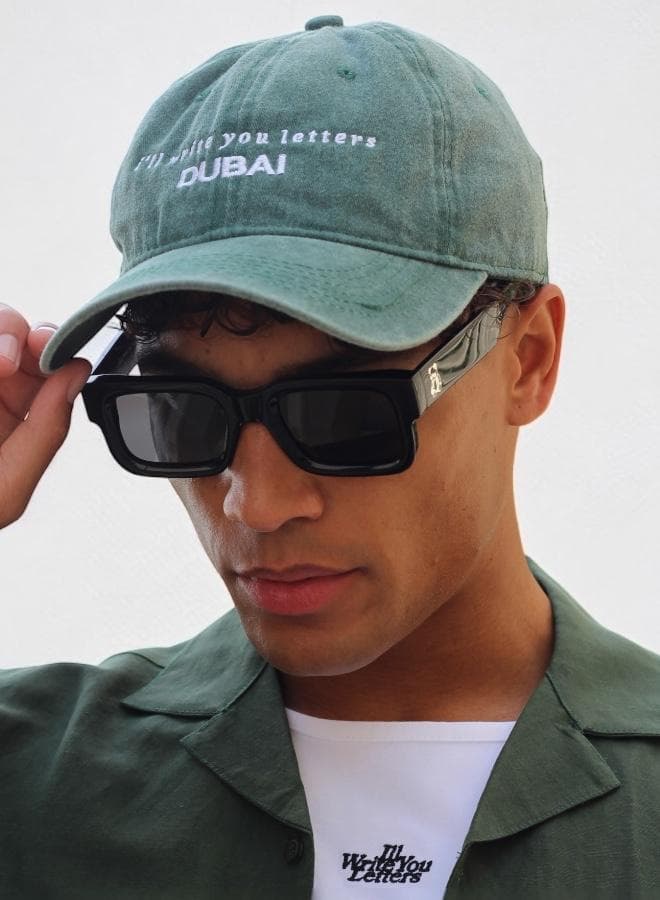 Aihtiram Black Rectangle Sunglasses Unisex - Image 1