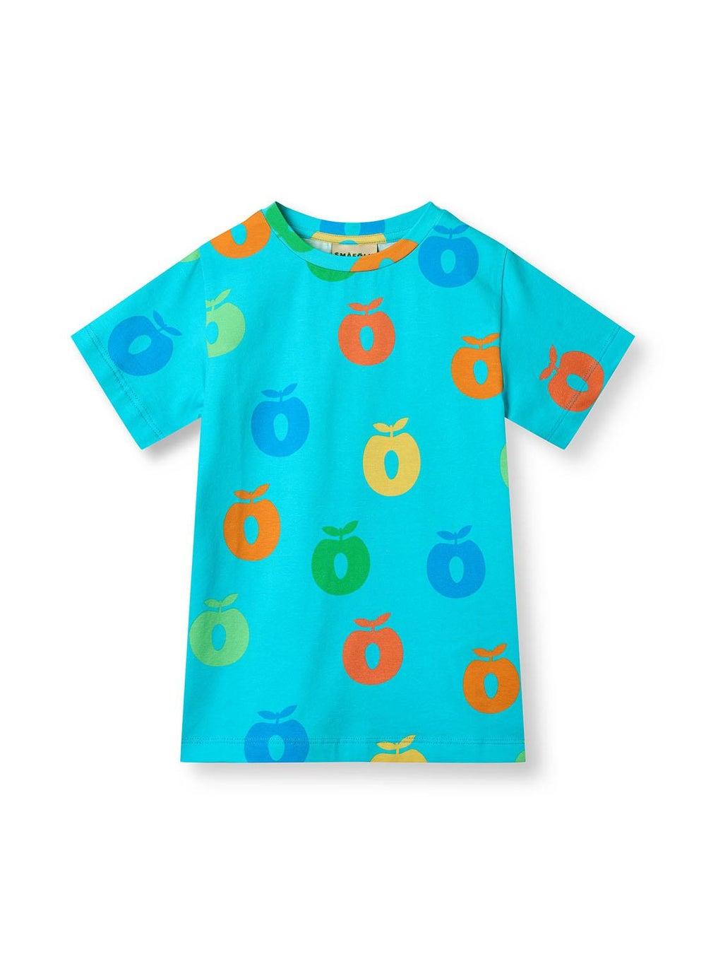 Småfolk Apple Print Organic Cotton Kids T-Shirt - Image 1