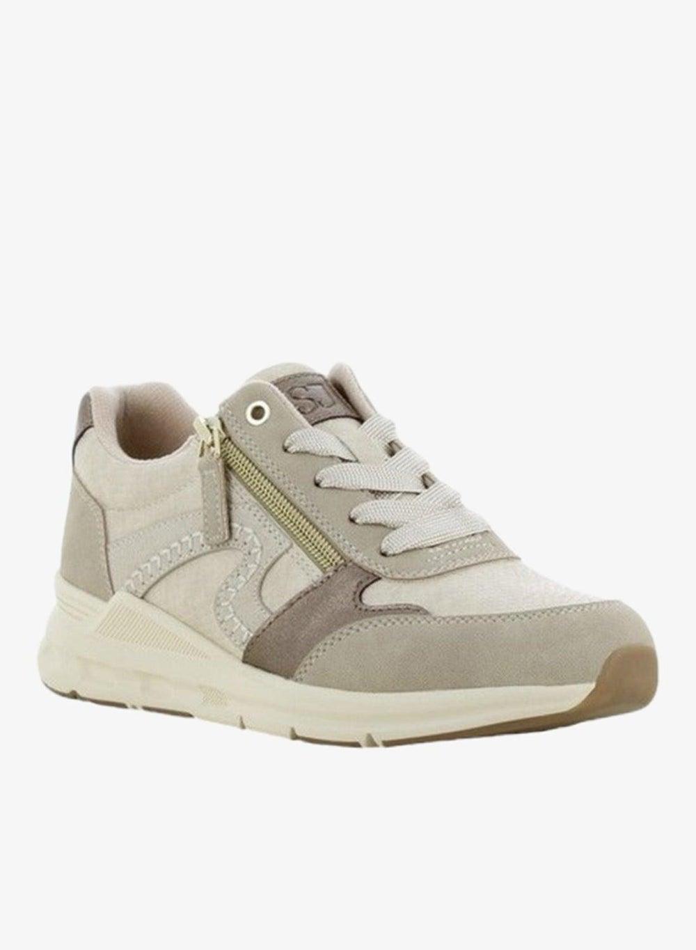 SJ 639541 L36 Panelled Lace-Up Sneakers Beige - Image 1