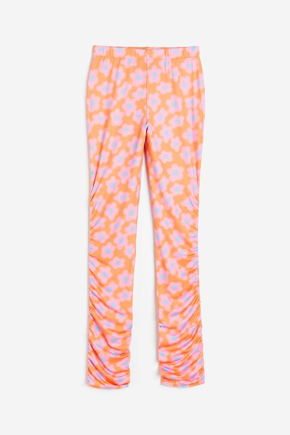 Floral High Waist Skinny Leggings Pants - Image 1