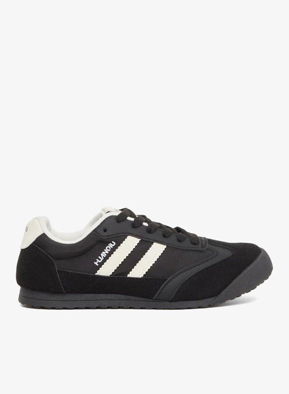 Contrast Striped Lace-Up Sneakers for Women - Image 1