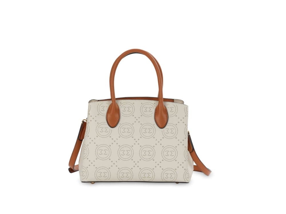 Janalee Faux Leather Fold-Over Tote Bag - Image 1