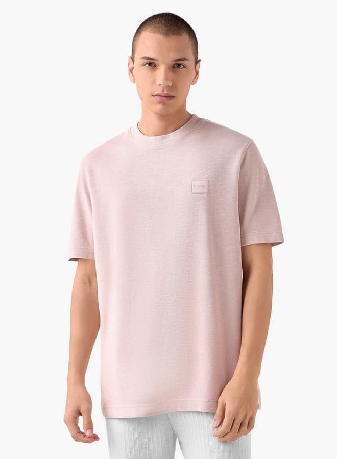 Lee Cooper Ribbed Cotton T-Shirt Pink - Image 1