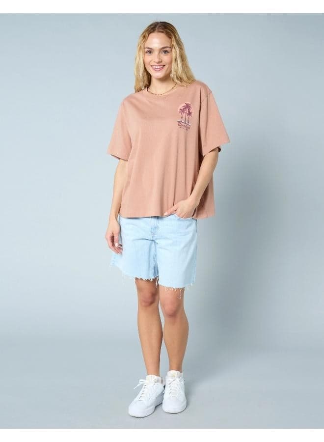 AE Oversized Food Graphic Rust T-Shirt - Image 1