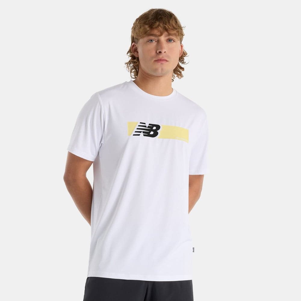 New Balance Men's Box Performance T-Shirt White - Image 1