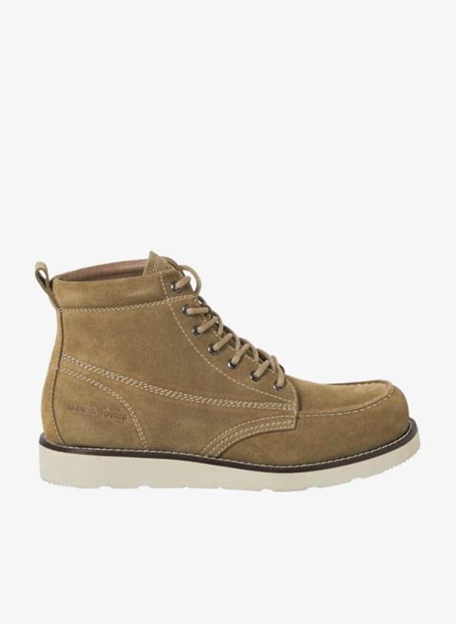 Mustard Gold Suede Lace-Up Ankle Boots 12277561 - Image 1