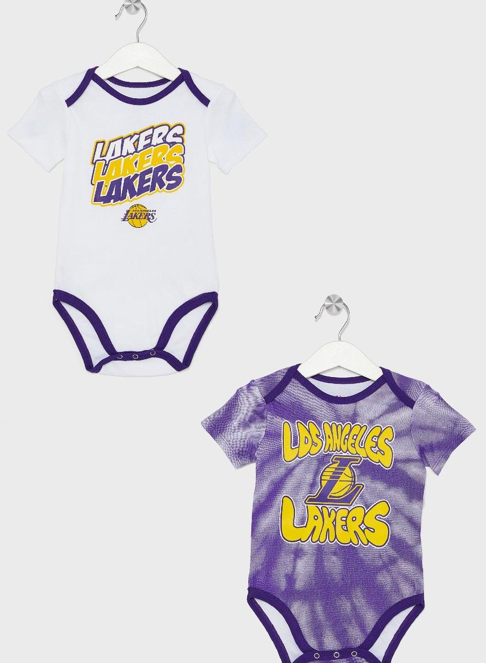 LA Lakers Tie Dye Kids Onesie 2-Pack Set - Image 1
