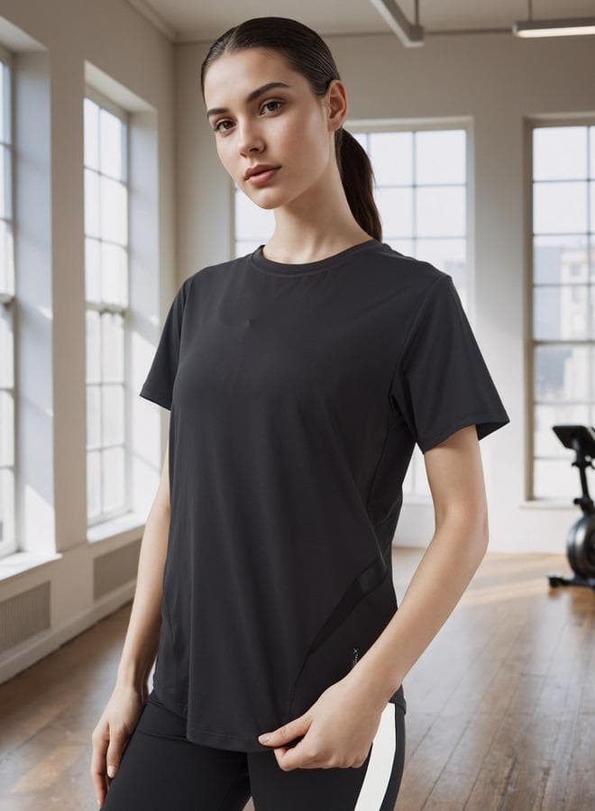 Women’s Black Performance Regular Fit T-Shirt - Image 1