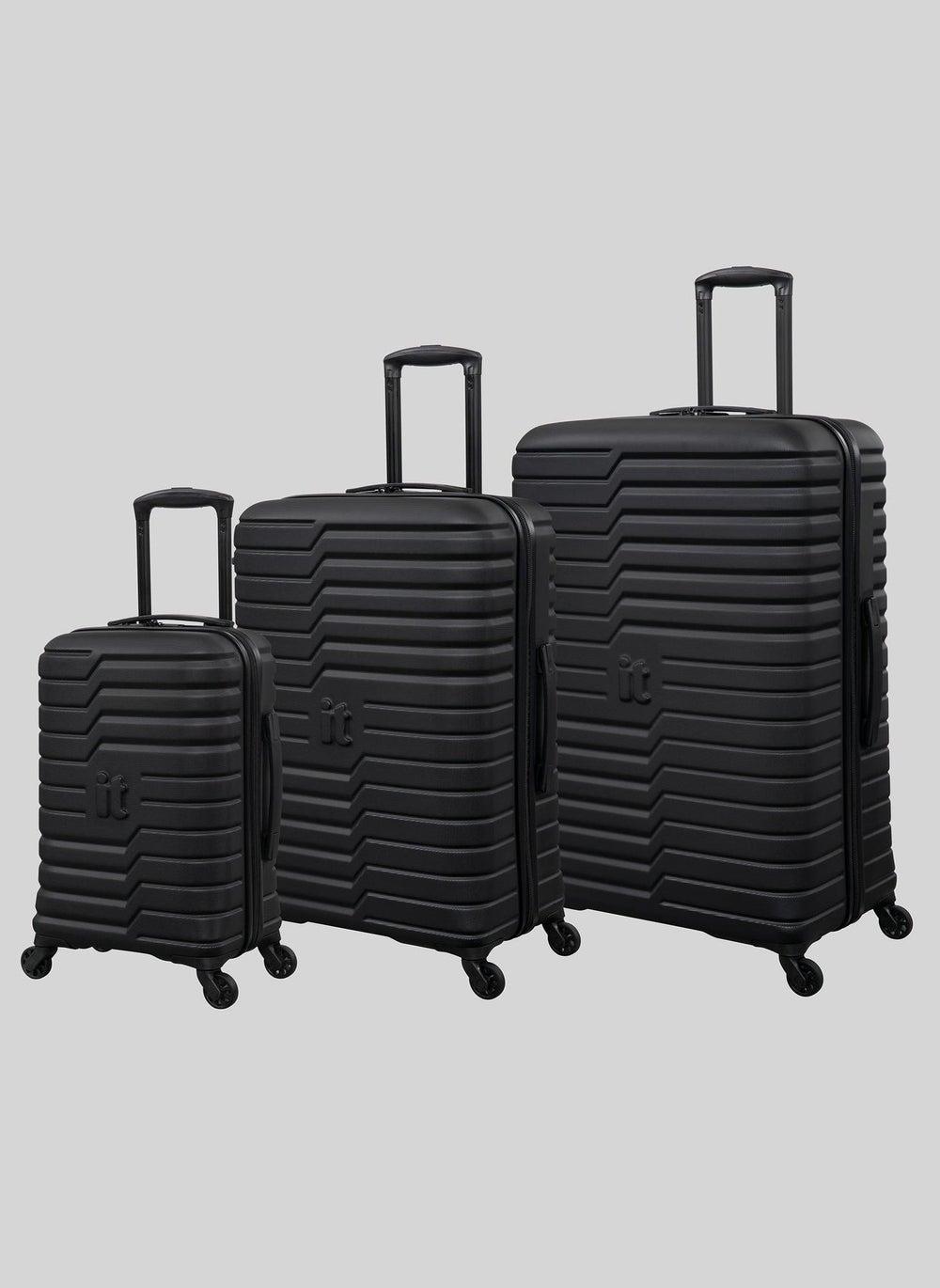 IT Luggage Black Navigator Hard Suitcase Durable Spinner - Image 1