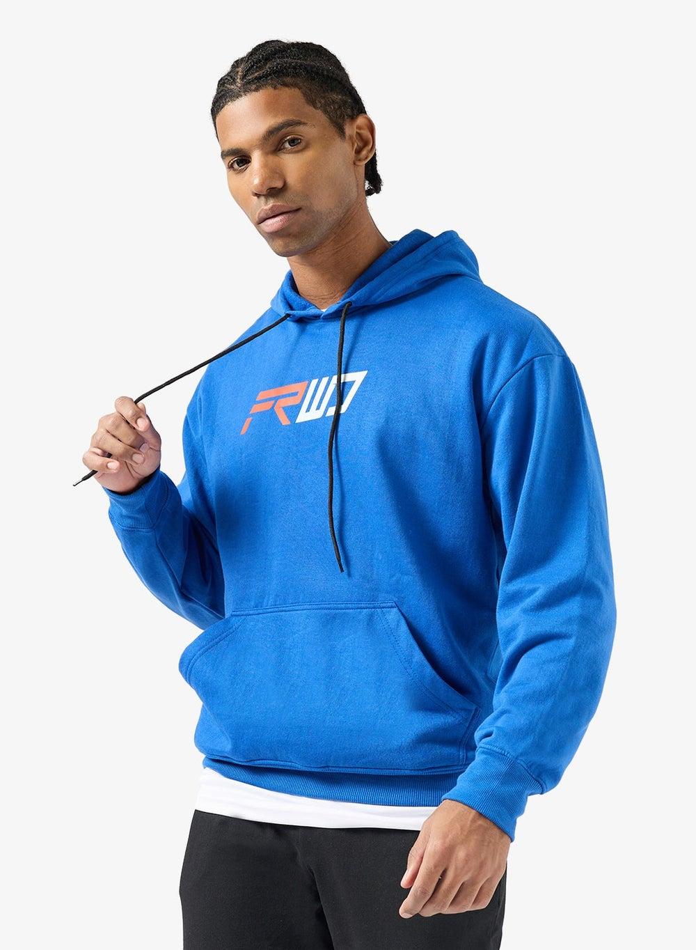 Adnhod76 Oversized Blue Graphic Sports Hoodie - Image 1