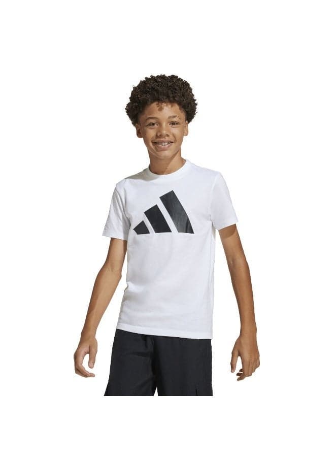 adidas Essentials Kids Logo T-Shirt White/Black - Image 1
