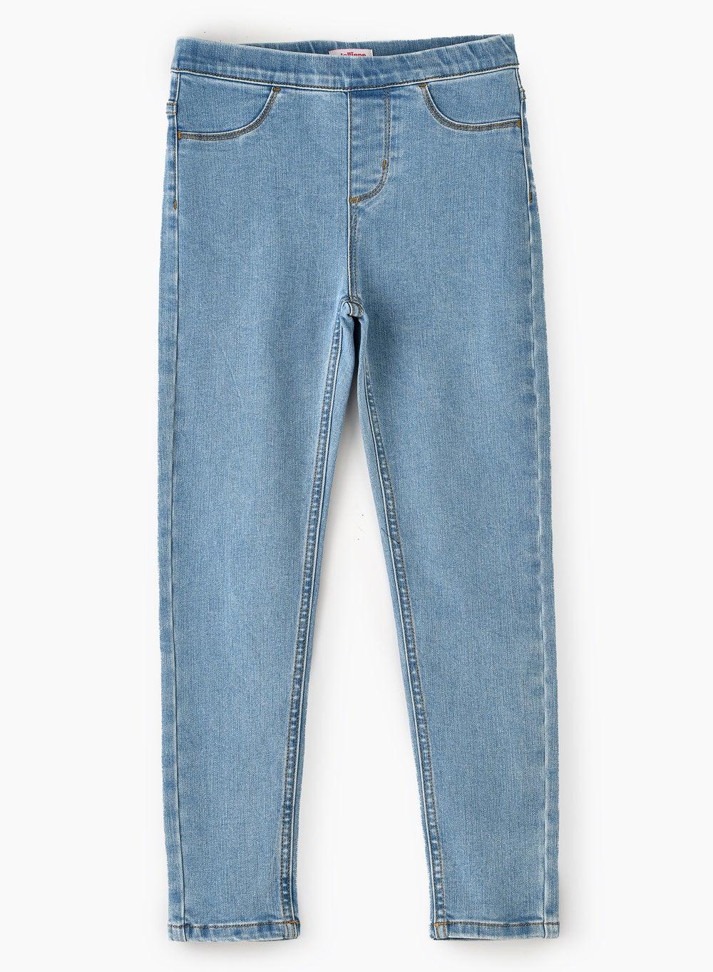 Jelliene Vgbjtng W201 Girls Soft Denim Jeggings Blue - Image 1