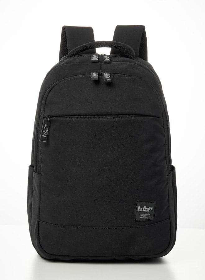 M007108Black Premium Solid Polyester Boys Backpack - Image 1