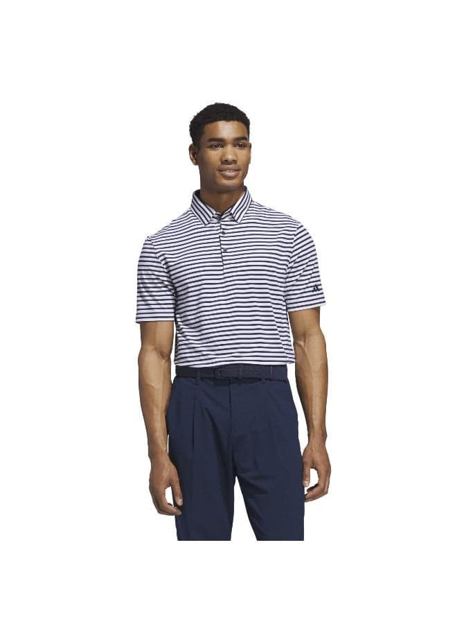 Adidas Ultimate365 Striped Golf Polo Shirt - Image 1