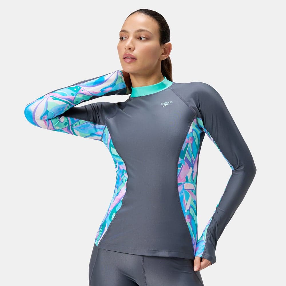 Speedo SD8 00529216038 Women’s Printed Rashguard Blue - Image 1