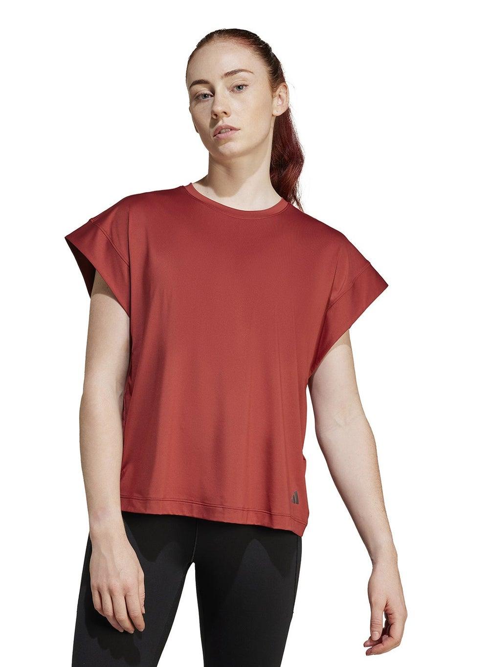 adidas CLIMACOOL Yoga Tee JL7796 Red - Image 1