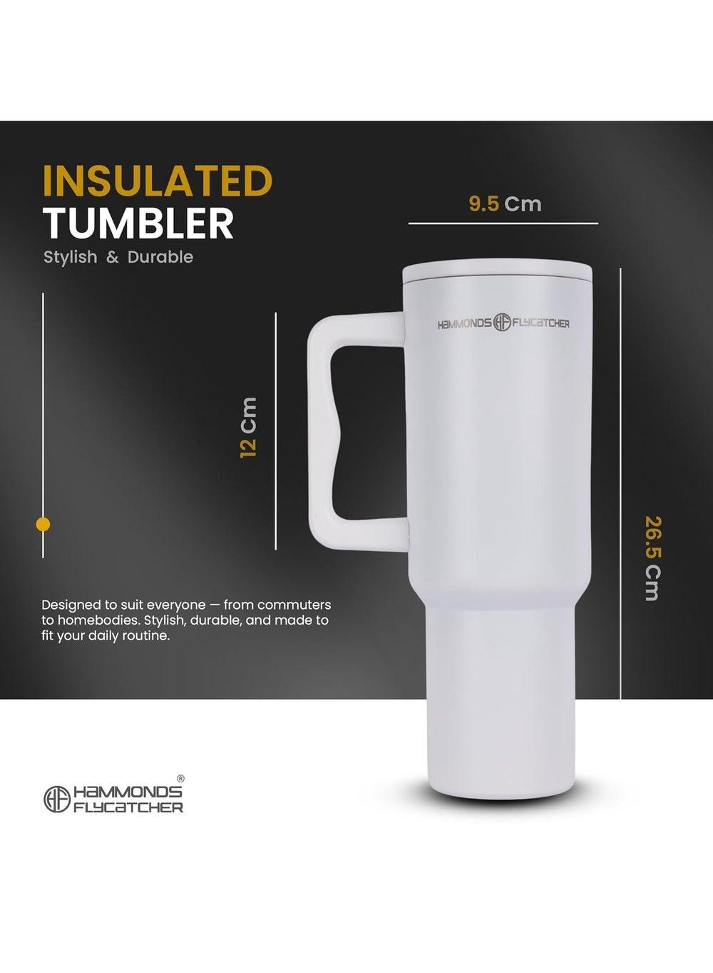 1200ML Leakproof Insulated Tumbler with Straw Travel Mug - Image 1