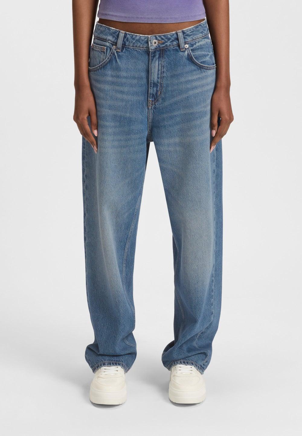 HUGO Happy Logo Loose-Fit Blue Denim Jeans 50546357421 - Image 1
