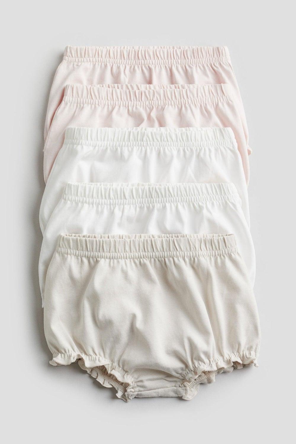 Girls Cotton Jersey Bloomers 5-Pack Pink Dusty Light - Image 1