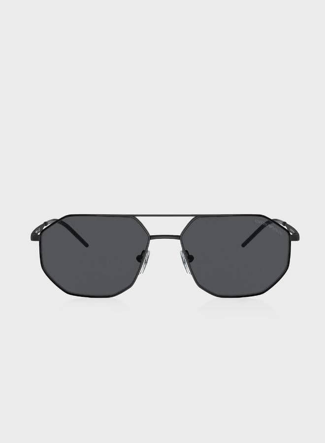 0Ea2147 Matte Black Aviator Sunglasses - Image 1