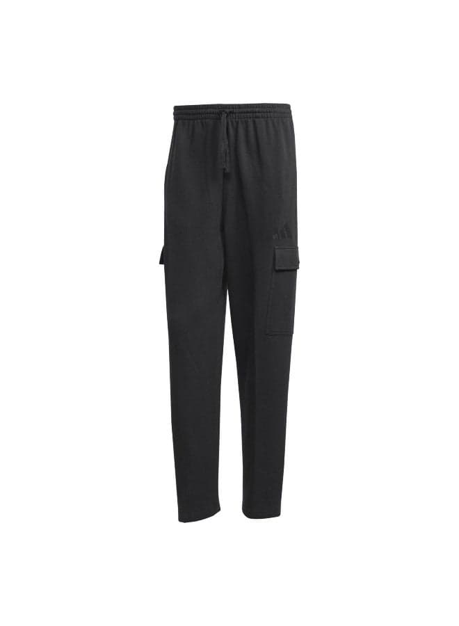 All Szn French Terry Loose Cargo Pants Black - Image 1