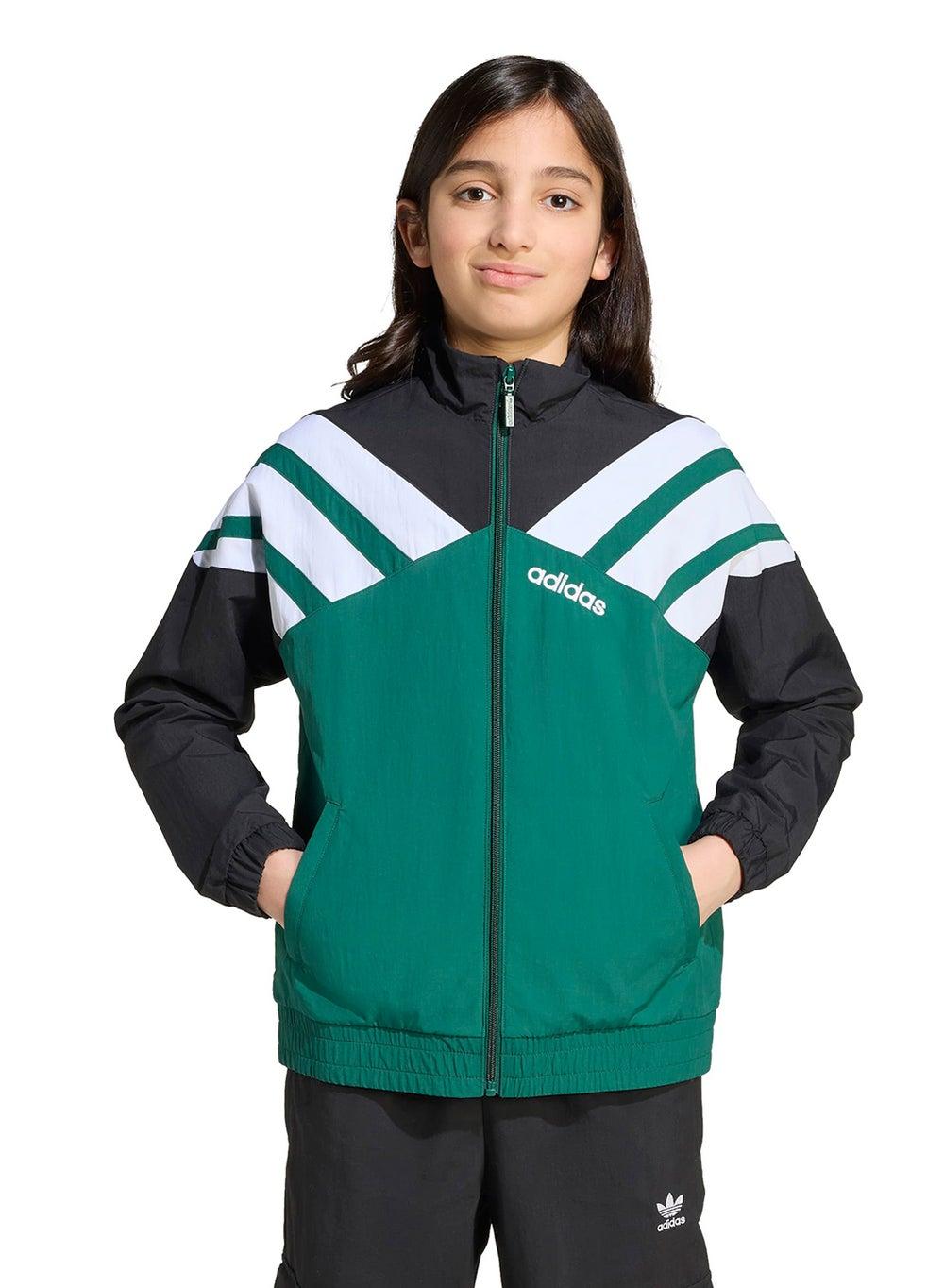 Adidas Youth Loose Track Jacket JW9126 Black/Green - Image 1