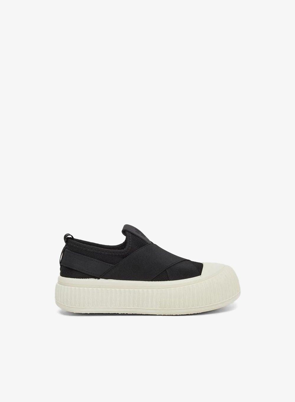 Take Two Boys Black Canvas Flatform Slip-On Sneakers - Image 1