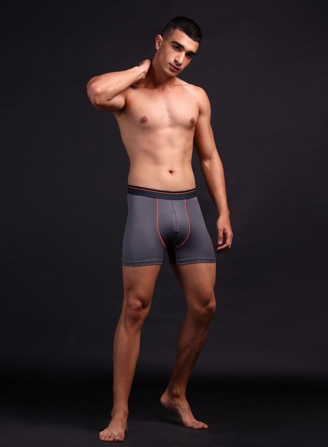 Technosport Grey 4-Way Stretch Performance Trunks - Image 1