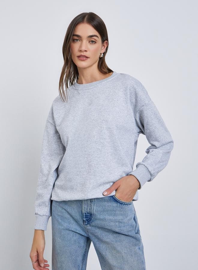 Styli Grey Oversized Midi Casual Sweatshirt - Image 1