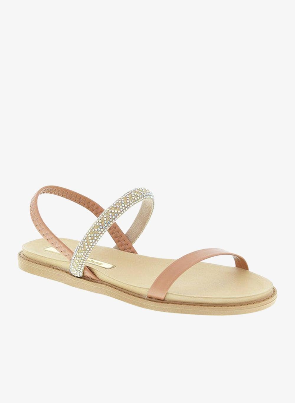 Nude Slingback Flat Sandals for Women – Brazil Made - Image 1