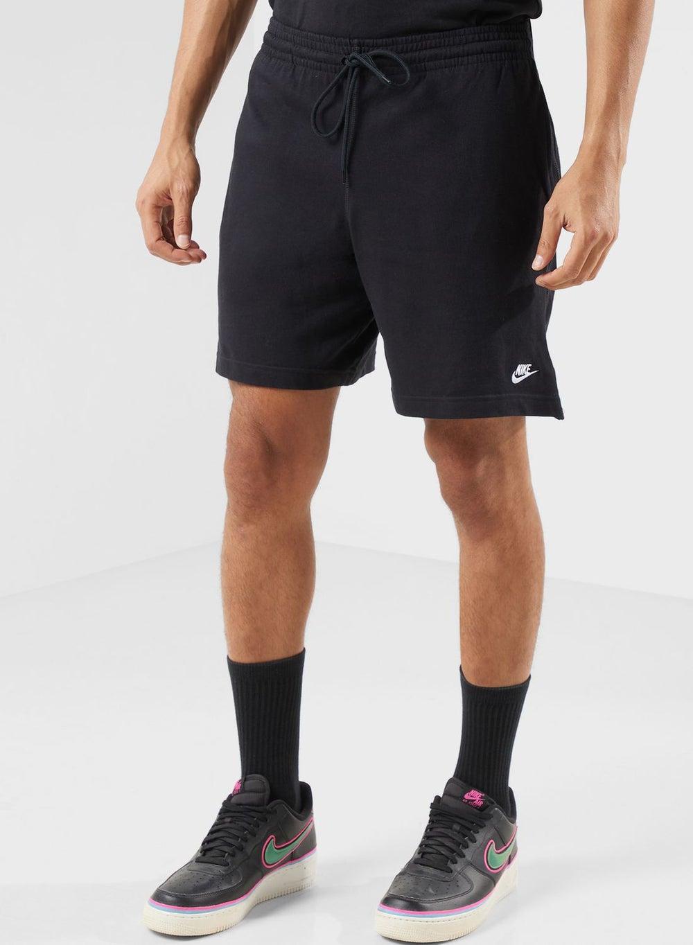 Nike Club Knit Shorts FQ4359 Black Cotton Comfort - Image 1