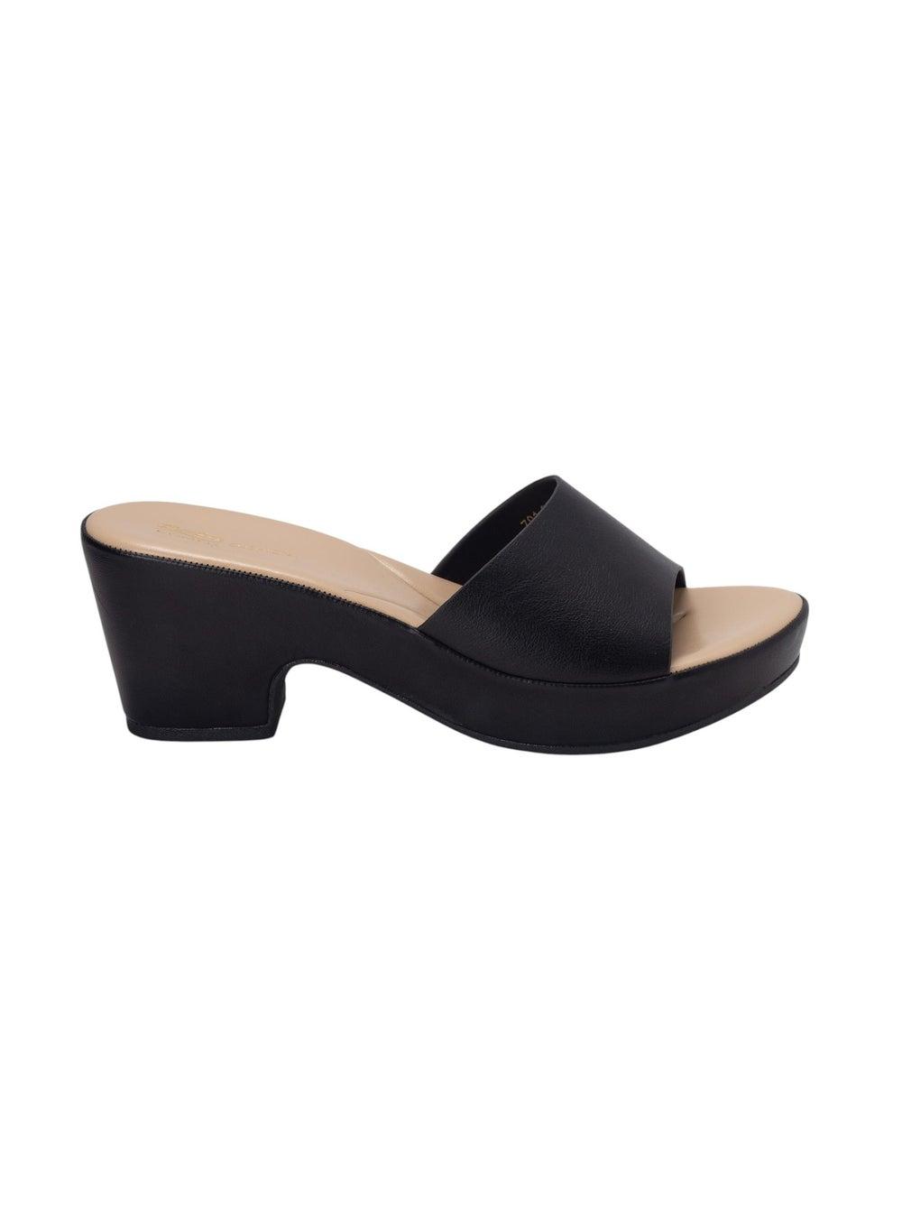 Vilona Black Comfit Block Heel Sandals - Image 1