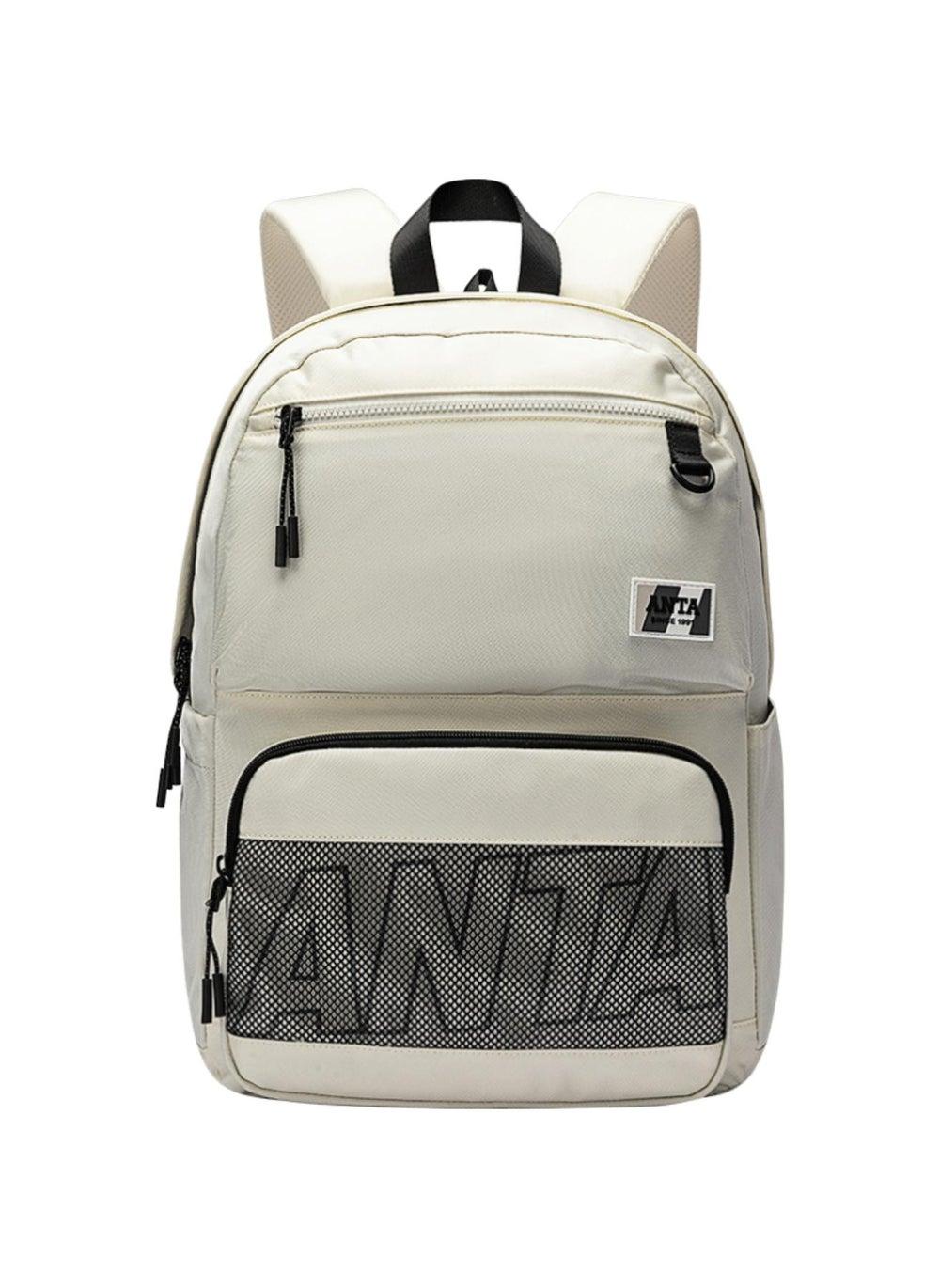 White Student Double Shoulder Sports Lifestyle Backpack - Image 1