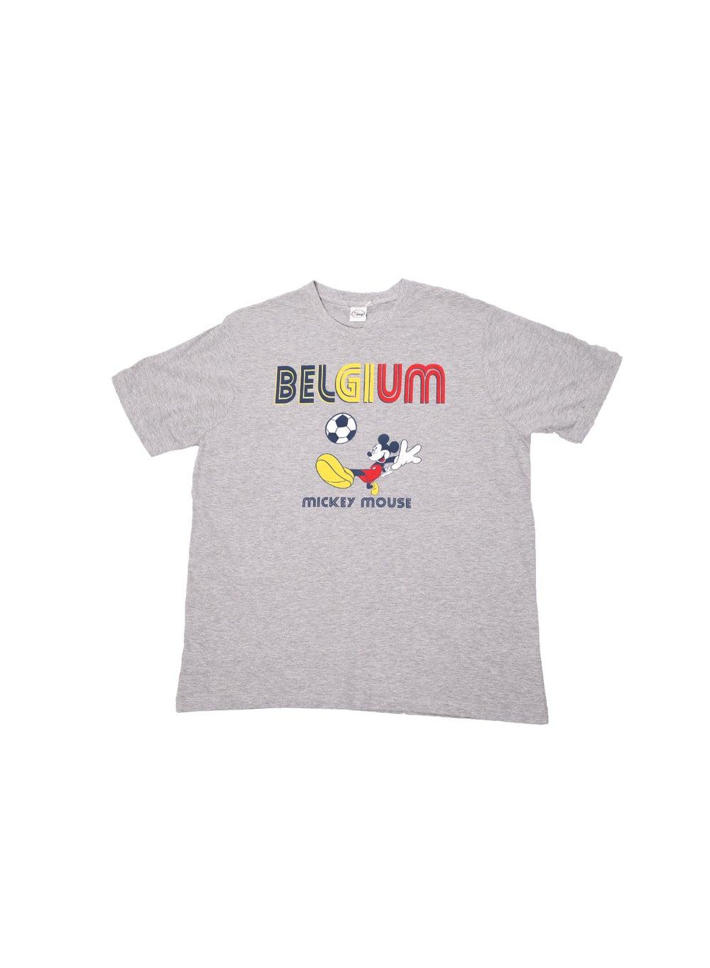 Mickey Mouse Belgium Graphic Men's Crew Neck T-Shirt - Image 1