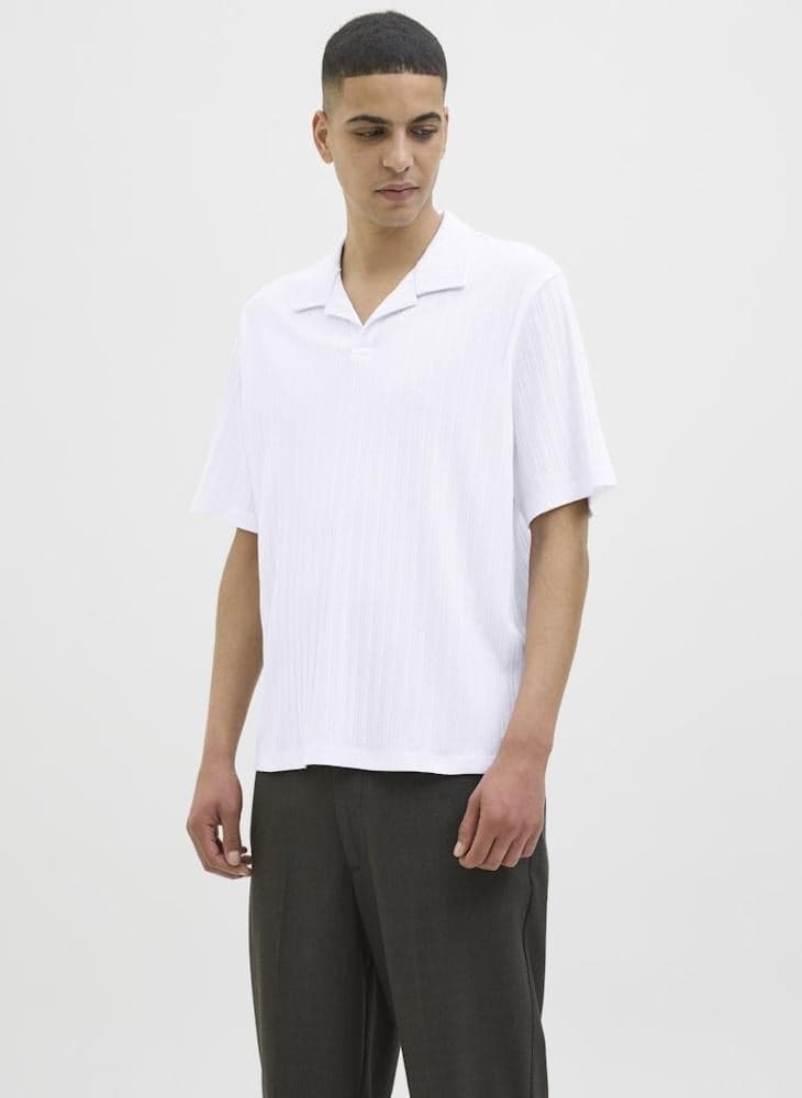 Resort 12285744 Textured Polo Shirt Bright White - Image 1