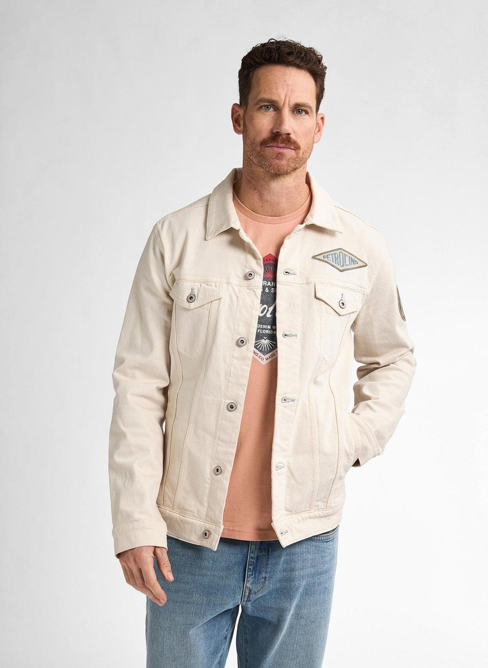 Men’s Seashell Denim Trucker Jacket Classic Cotton - Image 1