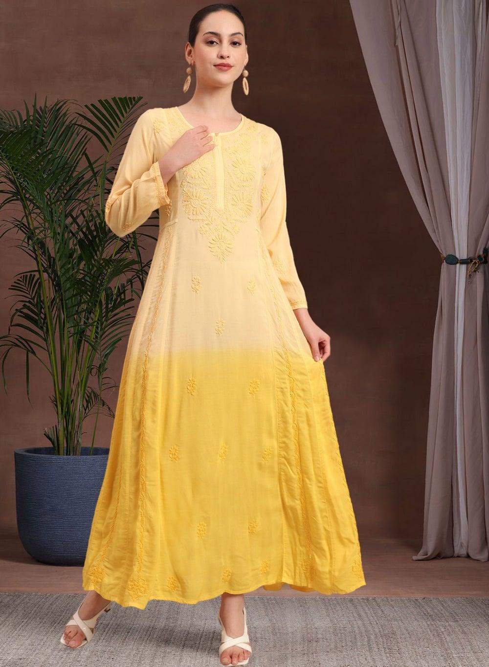 Chikankari Ombre Modal Jalabiya AL4018 - Image 1