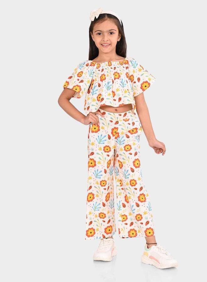 Bonkids Multicolour Cotton Printed Girls PlayFit Set - Image 1