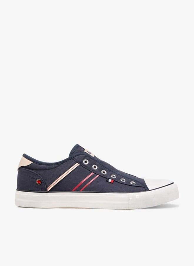 Men’s Navy Striped Canvas Slip-On Sneakers Pz 3054 - Image 1