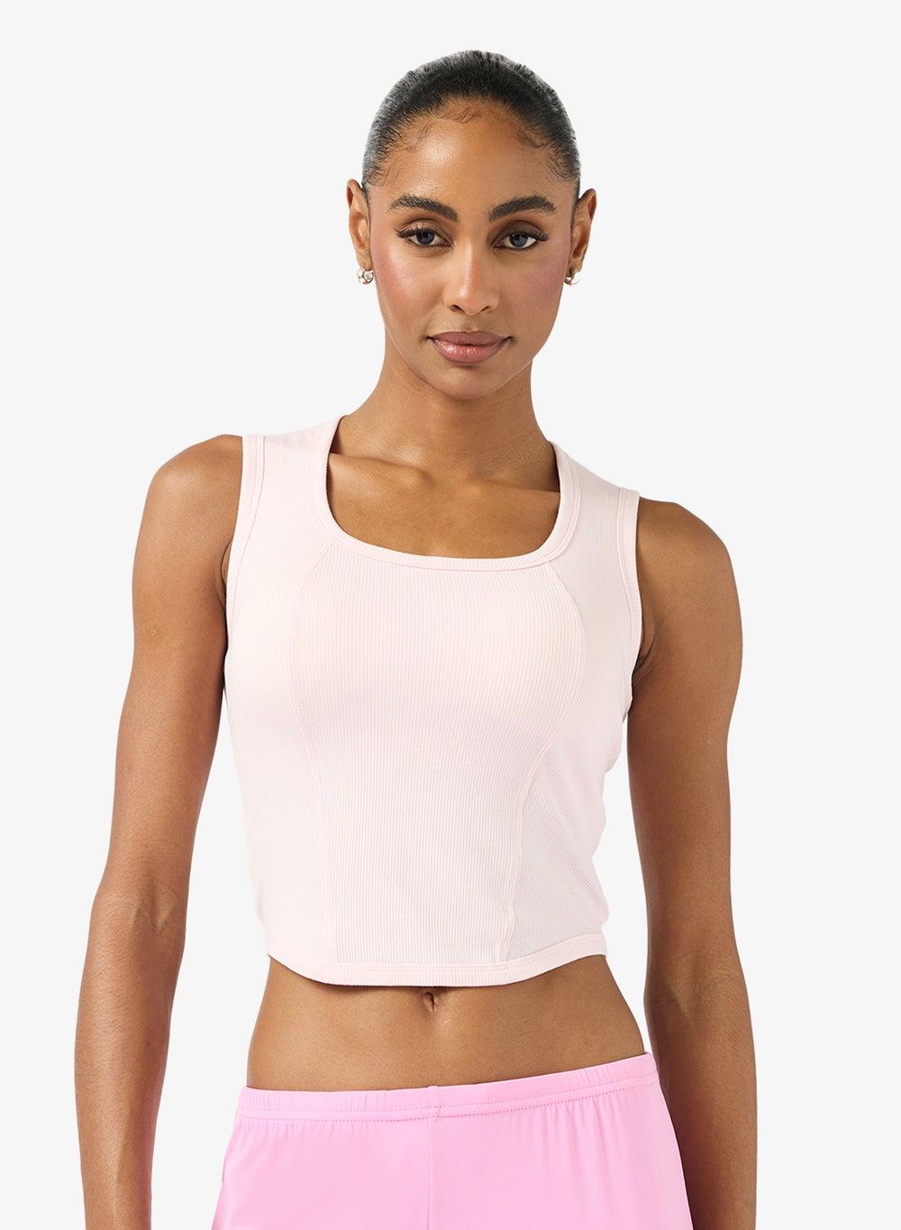 Fc002 Sculpting Cropped Training Tank Top Pink - Image 1