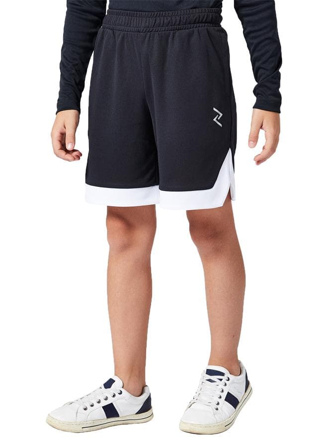 Zaecy Boys Sports Shorts V-Vent Black-White - Image 1