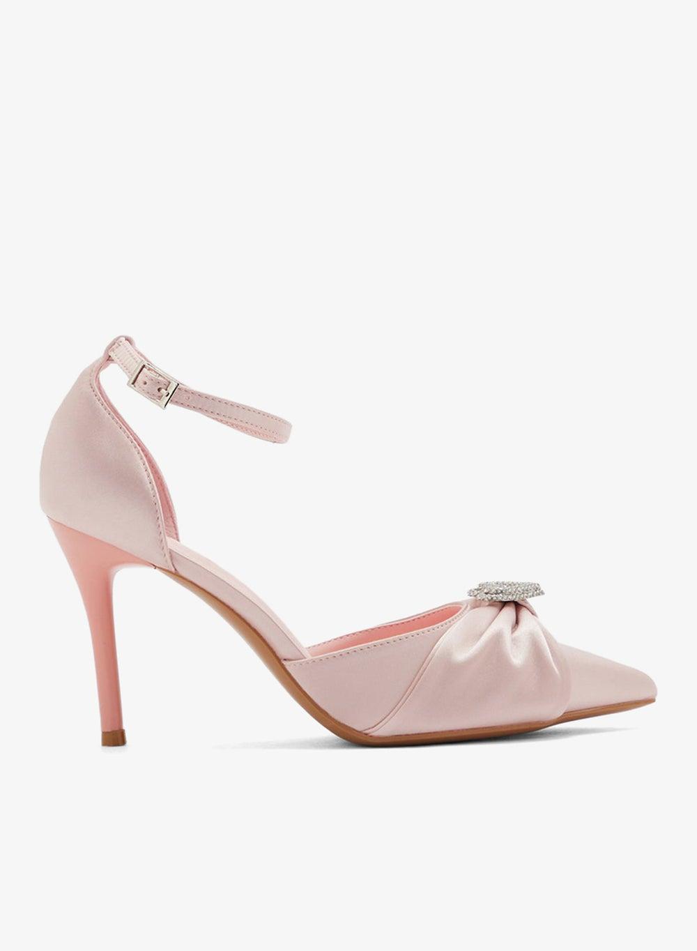 Diamante Heart Trim Pointy Strap Pump 3606 15 - Image 1