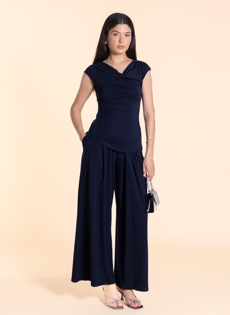 Soft Cowl Neck Top & Pants Set - Image 1