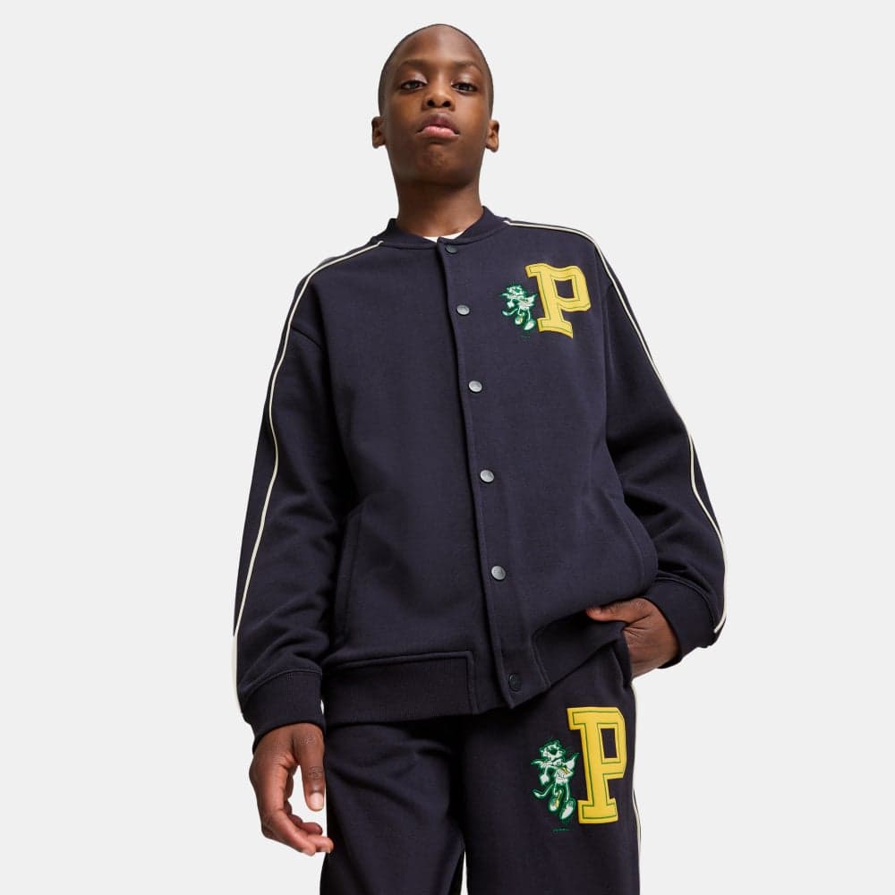 PUMA Kids' T7 Super Bomber Jacket Blue - Image 1
